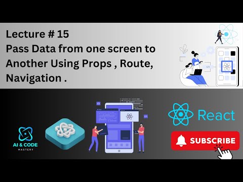React Native Lecture #15 | #reactnativeprops  | How to Pass Data Between Screens in React Native