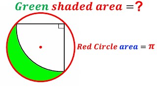 Can you find the Green shaded region Area? | (Quarter circle) | #math #maths | #geometry