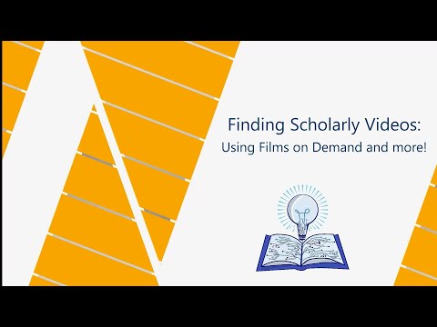 Finding Scholarly Videos at Morse Library