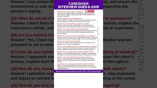 Caregiver Interview Questions and Answers