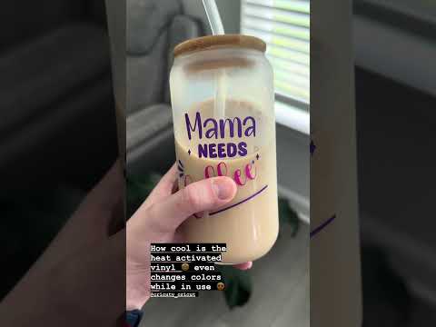 Color changing glass tumbler made with Cricut