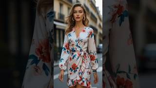 3 French Floral Wrap Dresses Every Woman Needs 🌸 | Parisian Style Inspiration #Shorts