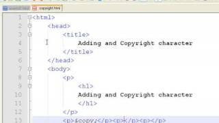 How to Create Web Pages Using HTML : How to Add Copyright Symbols to a Web Page