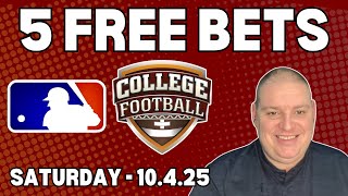 Saturday 5 Free Betting Picks & Predictions - 10/4/25 l Craig's Picks & Predictions