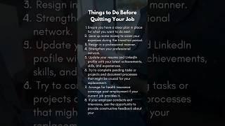 Things to Do Before Quitting Your Job! #careertips #jobtips