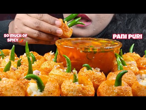 ASMR EATING PANI PURI//         GOLGAPPE,INDIAN STREET FOOD SPICE ASMR EATING STYLE.