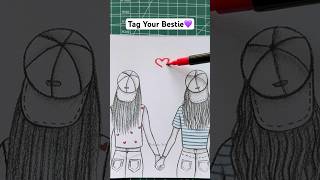 Tag Your BFF💖💙 #shorts #craft #art #drawing #crafts #bestfriend