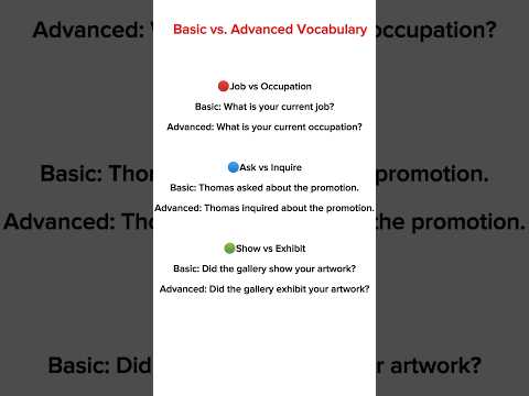 Basic vs. Advanced Vocabulary. #advancedvocabulary