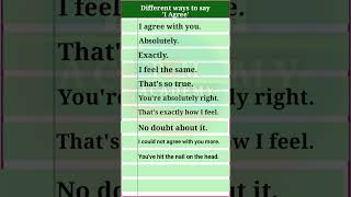 Different ways to say I agree || I Agree #short