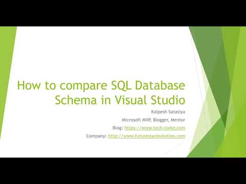 How to Compare SQL Database Schema in Visual Studio