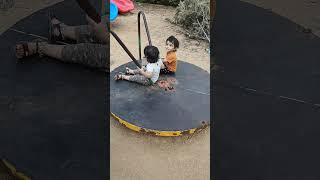 Relaxing on roundabout carousel after playing other games#roundabout#carousels #park#eveningwalk#tea