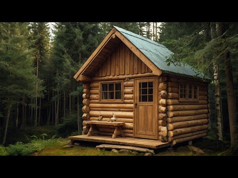 I Built a Handcrafted Wooden Cabin on a Hill | Pure Bushcraft Shelter