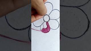 Blanket  Stitch Flower Embroidery shortsvideos #flower #embroidery Viral #youtube #shorts #flowers