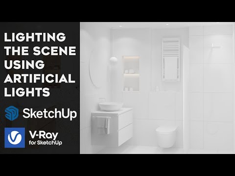 Lighting the Scene in V-ray for SketchUp with Artificial Lights | IES Light | Rectangle Light