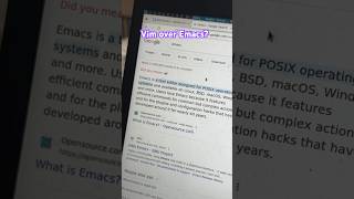Web browser wants me to use Vi over Emacs? #vim #emacs #vi #texteditor