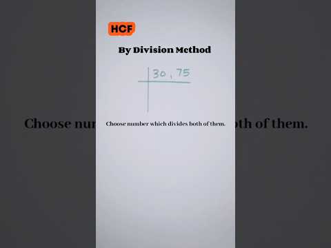 HCF (By Division Method) #shorts