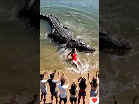 Crocodile saves girl from drowning. #animals #humanity #wildlife