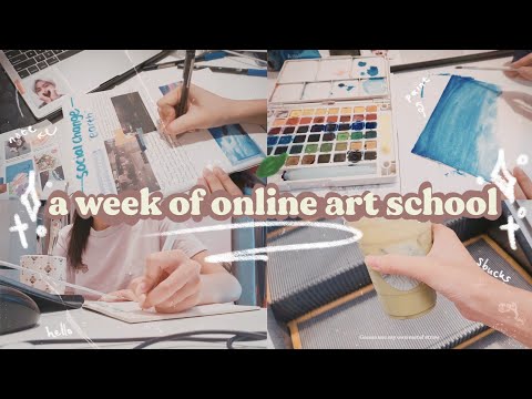 what my first week of online art school looks like ✨ // paper art , note taking , typing asmr