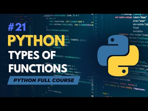 Types of Functions in Python | Python Full Course in Hindi/Urdu - Tutorial #21