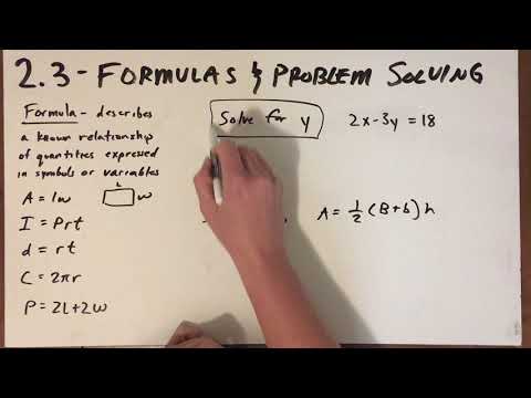 2.3 - Formulas & Problem Solving