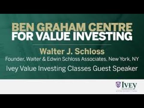 2008 Ivey Value Investing Classes Guest Speaker Walter J  Schloss one of best value investing greats