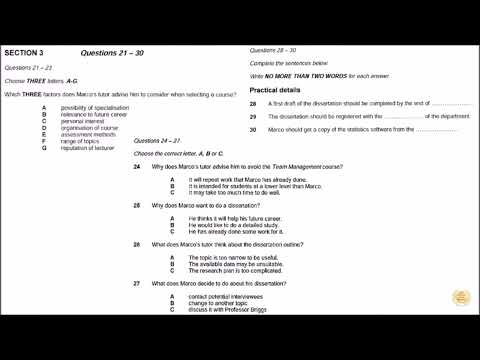 IELTS latest listening practice test