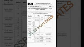 dsssb exam dates