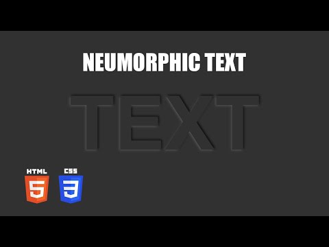 Neumorphic Text Effect | HTML & CSS Tutorial