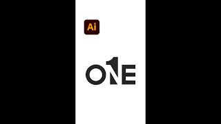 Typography ONE Creative Logo Design - Illustrator tips #shorts - Design.lk
