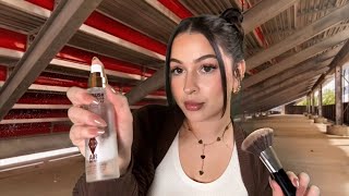 ASMR $5 Makeup under the school Bleachers🎒💋 (Using your Boujee makeup🙄)