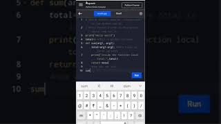 python code of local & global variables #python #shorts