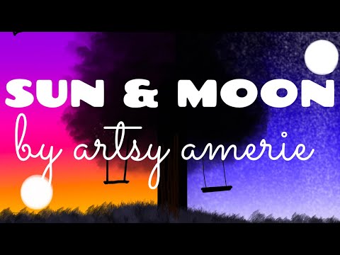 SUN & MOON ll PROCREATE ART ll 1 MINUTE ART ll EASY ART ll ART MADE EASY II ARTIST @ 9 II ART 9
