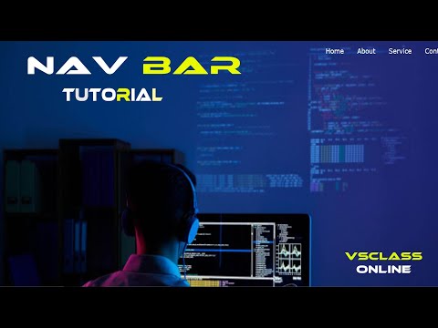 How to create navigation bar - vsclass online | nav bar using HTML CSS
