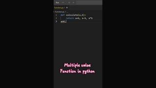 build Multiple value functions in python