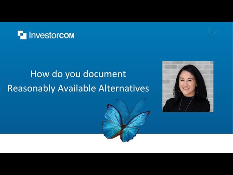 How do you document the analysis of Reasonably Available Alternatives