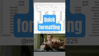 Quick formatting in excel🎯#exceltips #excel #spreadsheet #shortsfeed