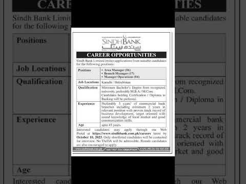 Sindh Bank job