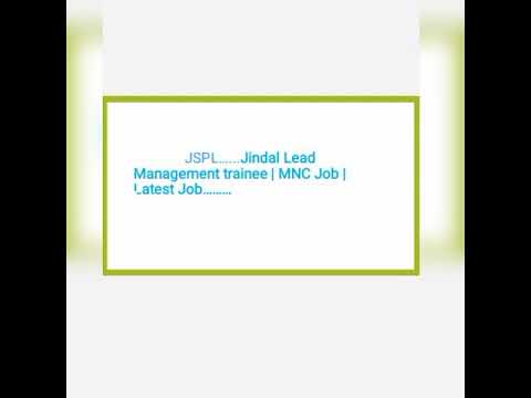 Jindal Lead Management Trainee||MNC Job||0-2 years of experience||JSPL||High salary package ||
