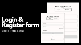 How to create a login & sign up form in HTML & CSS | CSS form design for beginners