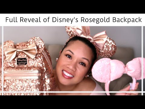 Full Review of Disney's Loungefly Rose Gold Minnie Ears Backpack | Millenial Pink Minnie Ears
