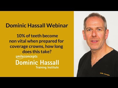 10% of teeth become non vital when prepared for coverage crowns, how long does this take?