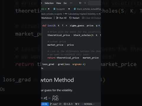 Implied Volatility with Autodiff and Python #optionstrading #algorithmictrading #ml #ai #crypto