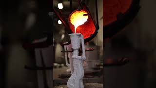 Let's pour some molten metal into ceramic shell.   #shorts #foundry #metalcasting