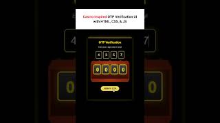 Casino Inspired OTP Verification UI #Shorts