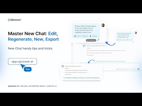Tutorial 4 | Feature | New Chat - Edit question, Regenerate, New chat, Export conversation