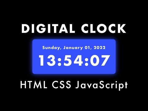 Digital Clock with HTML, CSS & JavaScript