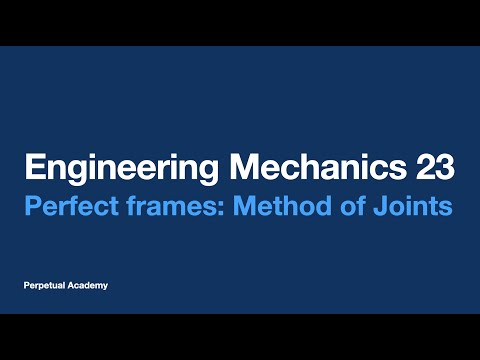Engineering Mechanics 23 - Perfect frames: Method of Joints