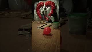 Heart Balloon decor❤#simpledecoration #balloondecoration #balloon #simplehomedecor #balloondecor