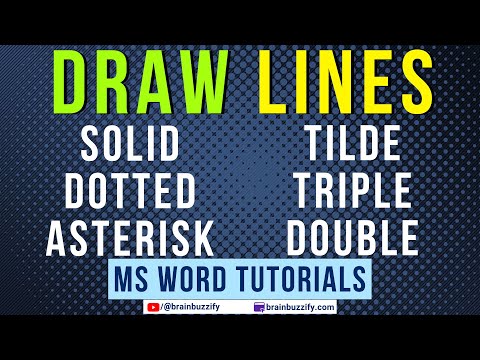 Draw Lines (e.g., Solid, Dotted, Double, Triple, Tilde) in a Word Document