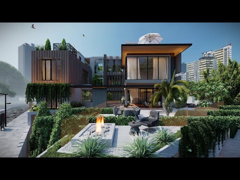 Realistic Visualization of a 3 story Modern Villa  | Walk through | Design ideas | Lumion 12